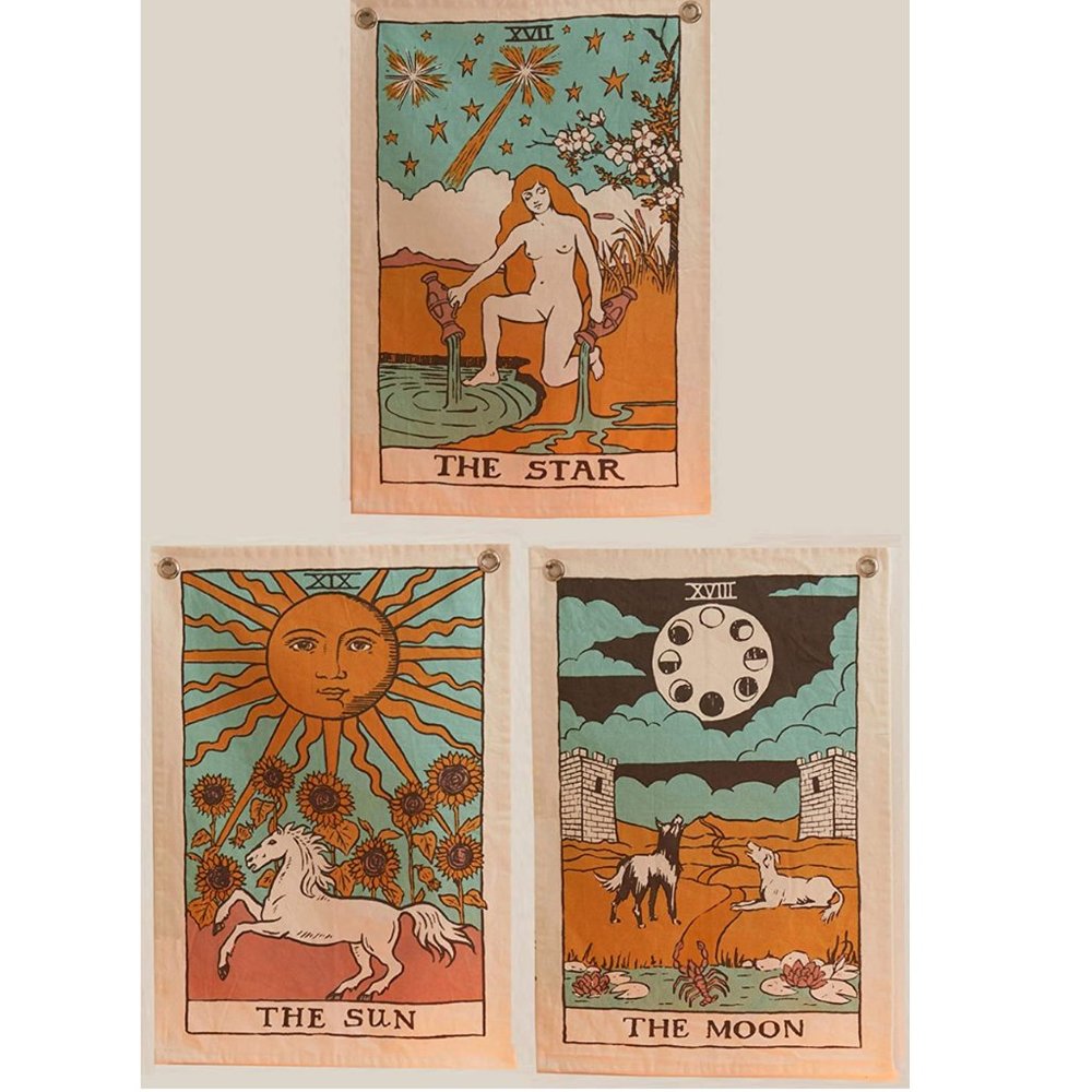 The Sun, Moon and Star Tarot Tapestries Wall Decor
